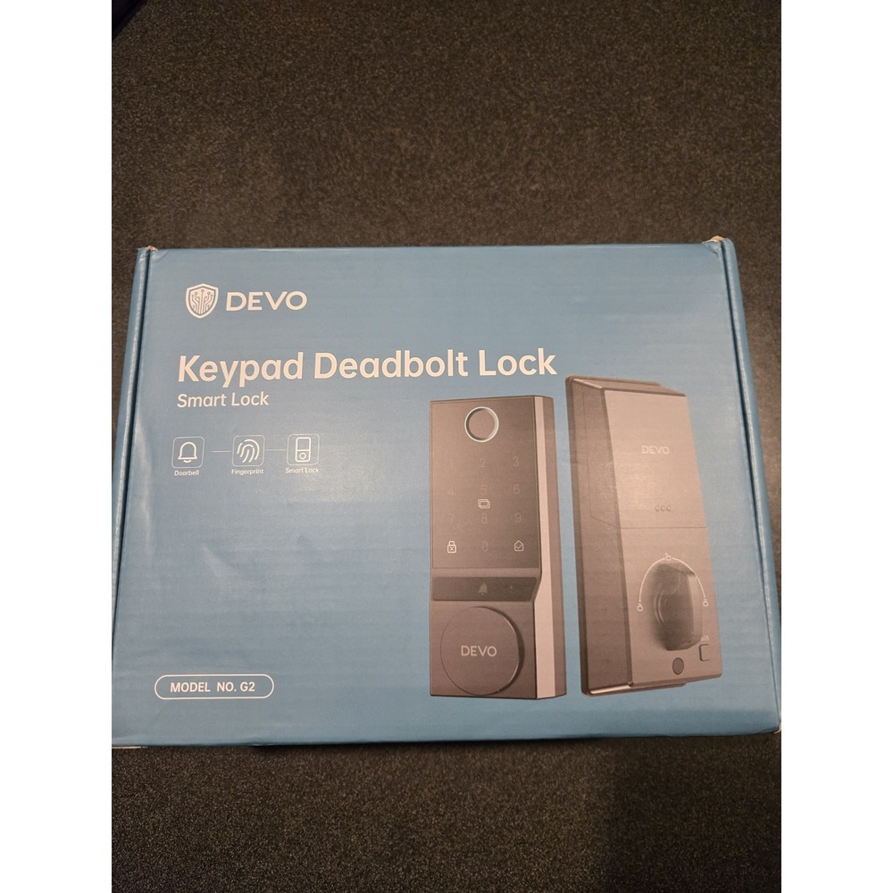 DEVO G2 Smart Keypad Deadbolt Fingerprint App IC Card Doorbell Lock Gray